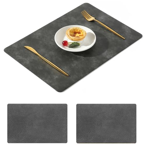Roysmart Platzsets (2er Set), 44.5 x 30 cm rutschfest Abwaschbar Tischsets, PVC Tischmatte Hitzebeständig Platzdeckchen, Platz-Matten für Küche Speisetisch von Roysmart