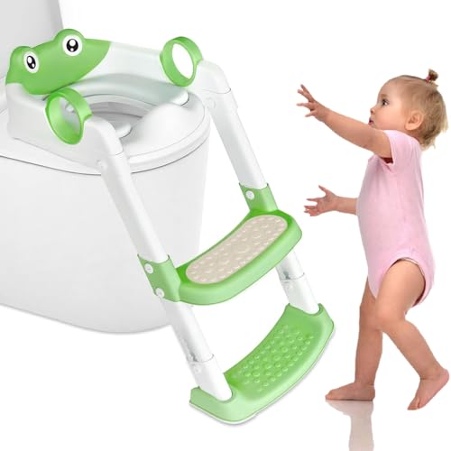 Roysmart Toilettensitz Kinder mit Treppe, 2-in-1 kinder Toilettensitz mit Treppe, Verstellbar Toilettentrainer für Kinder, Rutschfest und Faltbar Toilettentrainer Toilettensitz für Jung und Mädchen Roysmart Toilettensitz Kinder mit Treppe, 2-in-1 kinder Toilettensitz mit Treppe, Verstellbar Toilettentrainer für Kinder, Rutschfest und Faltbar Toilettentrainer Toilettensitz für Jung und Mädchen von Roysmart