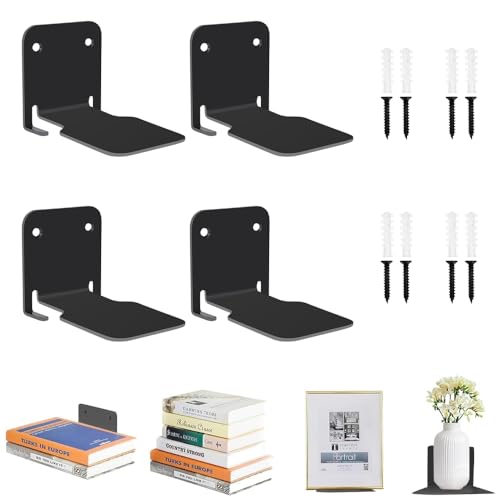 Roysmart Unsichtbares Bücherregal, 4er-Pack Schwebendes Bücherregal, Robustes Wandregal Metall aus Eisen zur Wandmontage für Büro, Schlaf- & Wohnzimmer Deko Bücherregal Schwebend mit Montagematerial Roysmart Unsichtbares Bücherregal, 4er-Pack Schwebendes Bücherregal, Robustes Wandregal Metall aus Eisen zur Wandmontage für Büro, Schlaf- & Wohnzimmer Deko Bücherregal Schwebend mit Montagematerial von Roysmart