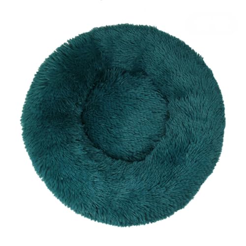 Rozhuhro Katzenbett Hundebett Sofa Donut-Zwinger, warmes rundes Haustierbett Plüsch, weiche beruhigende Betten Plüsch mit Rutschfester Unterseite, für Welpen Kätzchen kleine Haustiere,Green 3,50CM von Rozhuhro