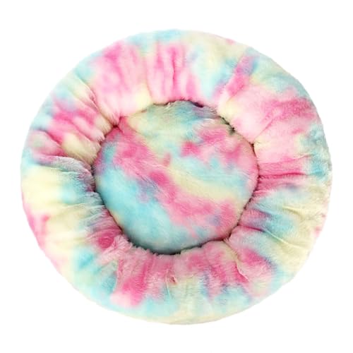 Rozhuhro Katzenbett Hundebett Weiches Langes Plüsch Rundes Haustierbett, Warmes Beruhigendes Hundebett Flauschiges Plüsch-Haustiersofa, Gemütliche Matratze Plüsch-Haustierkissen,Colorful pink,80CM Rozhuhro Katzenbett Hundebett Weiches Langes Plüsch Rundes Haustierbett, Warmes Beruhigendes Hundebett Flauschiges Plüsch-Haustiersofa, Gemütliche Matratze Plüsch-Haustierkissen,Colorful pink,80CM von Rozhuhro