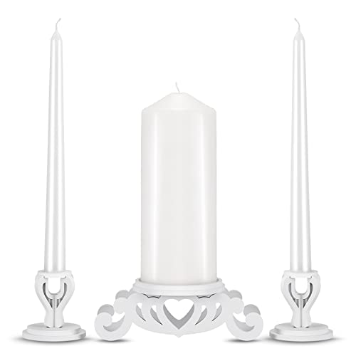 Rozrety Holz Kerzenständer Kerzenhalter Set für Ø8cm Stumpenkerzen und Ø2cm Stabkerzen für Wohnzimmer Schlafzimmer Hochzeit Vintage Tisch Deko von Rozrety