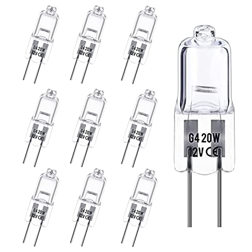 Rpanle G4 12V 20W Halogen Leuchtmittel, 10er Pack Halogenglühbirne Dimmbar Warmweiß 3000K, 2 Pin klare Kapsellampen für Dunstabzugshauben Küchen Wohnzimmer Schlafzimmer Rpanle G4 12V 20W Halogen Leuchtmittel, 10er Pack Halogenglühbirne Dimmbar Warmweiß 3000K, 2 Pin klare Kapsellampen für Dunstabzugshauben Küchen Wohnzimmer Schlafzimmer von Rpanle