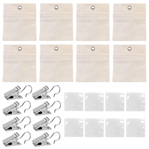 Rppiup 8er Set Outdoor Vorhang Gewichtstasche, Tragbare Gewicht Tasche für Pavillon, Tischdecken Sandsack mit Metallklemmen für Garten Pavillon Terrasse Vorhänge Tischdecken von Rppiup