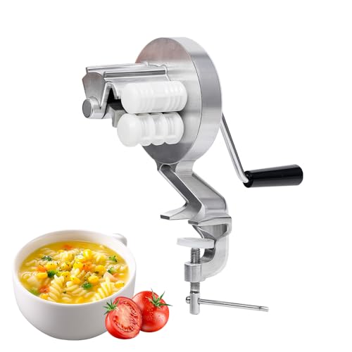 Rppiup Cavatelli Maschine, Nudelmaschine Manuell, Aluminiumlegierung Cavatelli Maker, Makkaroni Maker, Tragbare Handkurbel Nudelpressmaschine für Heim und Camping von Rppiup