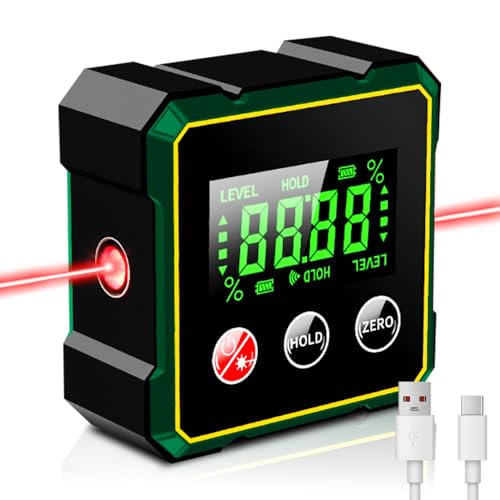 Rppiup Magnetischer Digitaler Winkelsucher mit Elektronischem Licht, USB Wiederaufladbare Digitale Wasserwaage mit 4-seitigem Starkem Magnetischem & LCD-Display, Wasserdichte Digitale Wasserwaage für Rppiup Magnetischer Digitaler Winkelsucher mit Elektronischem Licht, USB Wiederaufladbare Digitale Wasserwaage mit 4-seitigem Starkem Magnetischem & LCD-Display, Wasserdichte Digitale Wasserwaage für von Rppiup