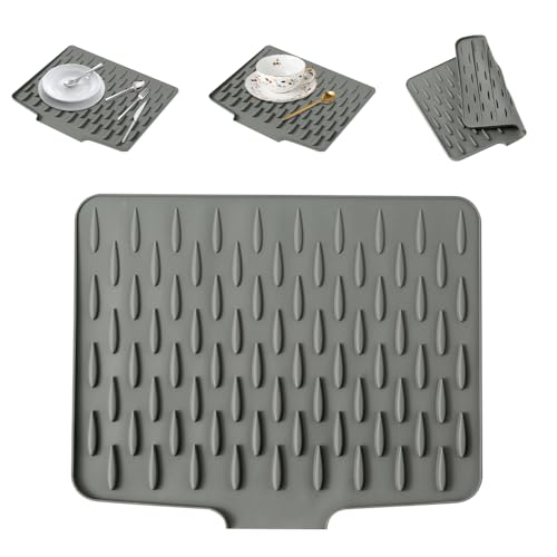 Rppiup Silikon-Abtropfmatte, kein Verschütten, Silikon-Arbeitsplatten-Abtropffläche, hitzebeständige und rutschfeste Abtropfbrett-Matten, hitzebeständige faltbare Abtropfmatte für Küchenspüle, Theke Rppiup Silikon-Abtropfmatte, kein Verschütten, Silikon-Arbeitsplatten-Abtropffläche, hitzebeständige und rutschfeste Abtropfbrett-Matten, hitzebeständige faltbare Abtropfmatte für Küchenspüle, Theke von Rppiup