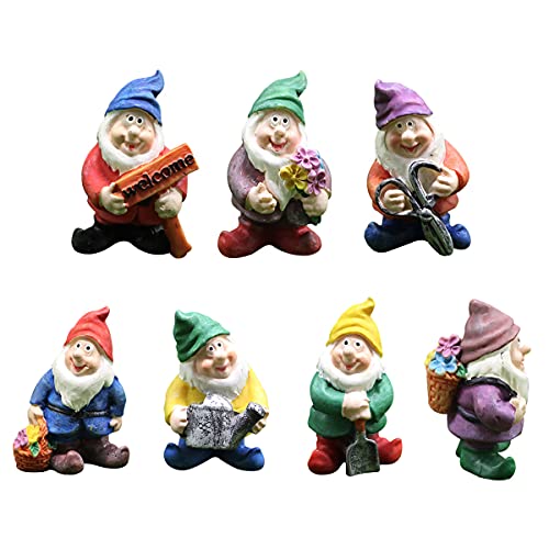 Rpporm Tik Tok Miniatur Gartenzwerge 7er Set Gartendeko Feengnom Figuren für Feengärten Zubehör Lustige Miniatur Trinkzwerge Kleine Mini Zwerge Garten Deko Spielzeug Geschenke von Rpporm