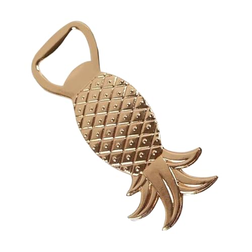 Flaschenöffner, Ananas-Soda-Öffner, tragbarer manueller Deckelentferner aus Zinklegierung, einzigartiges Ananas-Design, stabile Zinklegierung, 9,5 x 4,5 x 0,2 cm, für Restaurant, Bar von Rproonay
