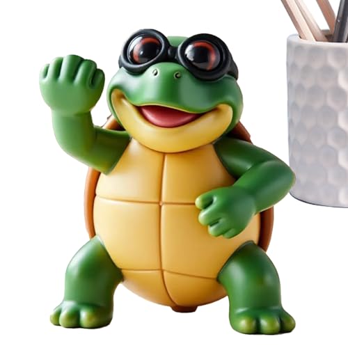 Rproonay Mittelfinger-Schildkröten-Figur, humorvolle Tierfigur für Zuhause, Desktop oder Auto-Armaturenbrett-Dekoration, lustige Geschenkidee für verspielte Deko-Liebhaber von Rproonay