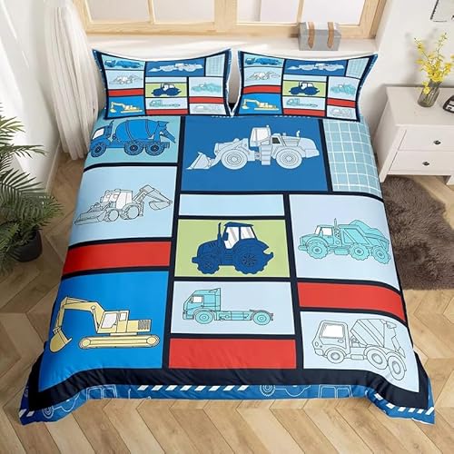 Rptidmv Bettwäsche 200x200 Traktor Weiche Atmungsaktive Mikrofaser Bettwäsche Set mit Reißverschluss Schließung (Erwachsene Kinder), 1 Bettbezug + 2 Kopfkissenbezug 80x80 cm von Rptidmv