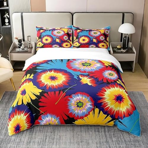 Rptidmv Bettwäsche 200x220 Blume 3 Teilig Atmungsaktive Bettwäsche-Set mit Reißverschluss (Erwachsene Kinder), Atmungsaktive Mikrofaser Bettbezug + 2 Kopfkissenbezug 80x80 cm von Rptidmv