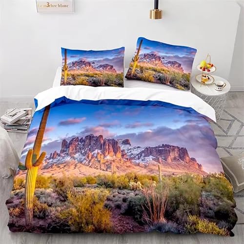Rptidmv Bettwäsche 220x240 Kaktus Weiche Wendemotiv Bettbezüge Bettwäsche-Sets (Erwachsene Kinder), Atmungsaktive Bettbezug mit Reißverschluss und 2 Kissenbezüge 80x80 cm von Rptidmv