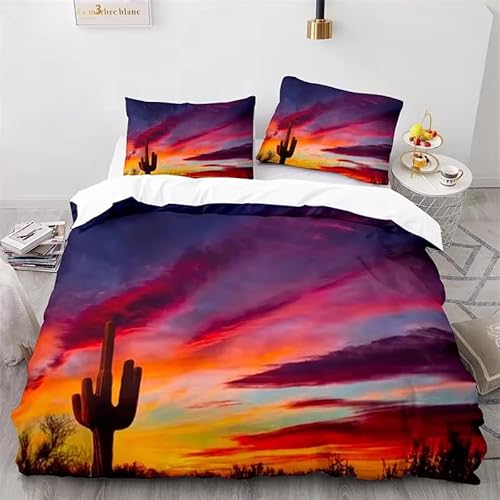 Rptidmv Bettwäsche 220x240 Kaktus Weiche Wendemotiv Bettbezüge Bettwäsche-Sets (Erwachsene Kinder), Atmungsaktive Bettbezug mit Reißverschluss und 2 Kissenbezüge 80x80 cm von Rptidmv