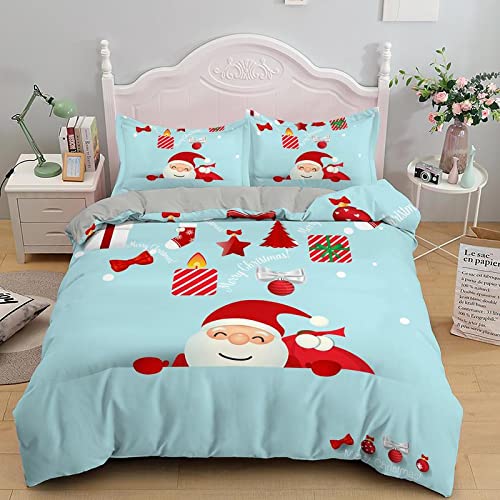Rptidmv Bettwäsche 220x240 Weihnachten Weiche Wendemotiv Bettbezüge Bettwäsche-Sets (Erwachsene Kinder), Atmungsaktive Bettbezug mit Reißverschluss und 2 Kissenbezüge 80x80 cm von Rptidmv