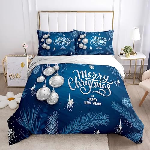 Rptidmv Bettwäsche 220x240 Weihnachten Weiche Wendemotiv Bettbezüge Bettwäsche-Sets (Erwachsene Kinder), Atmungsaktive Bettbezug mit Reißverschluss und 2 Kissenbezüge 80x80 cm von Rptidmv