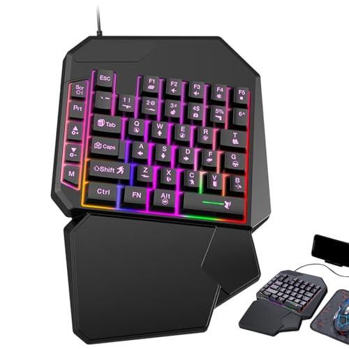 Rqrdww Ergonomic Game Keyboard, Programmable Mobile Phone Keyboard, Handed Game Keyboard, Professional Keypad, Game Controller for PC, Plug and Play Game Keyboard, Ergonomic Controller Rqrdww Ergonomic Game Keyboard, Programmable Mobile Phone Keyboard, Handed Game Keyboard, Professional Keypad, Game Controller for PC, Plug and Play Game Keyboard, Ergonomic Controller von Rqrdww