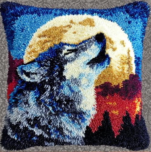 Rqwybcaxn Knüpfkissen Zum Selber Knüpfen,Mondwolf,Knüpfen Set Handgemachte Geschenke Knüpfteppich Für Kinder Und Erwachsene Knüpfset,43X43Cm Rqwybcaxn Knüpfkissen Zum Selber Knüpfen,Mondwolf,Knüpfen Set Handgemachte Geschenke Knüpfteppich Für Kinder Und Erwachsene Knüpfset,43X43Cm von Rqwybcaxn