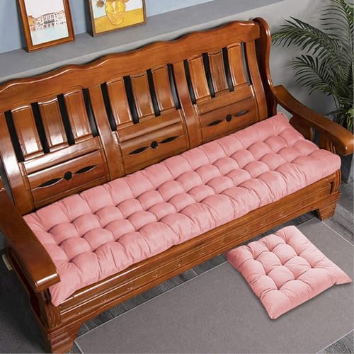 Rr tianshi Dickes Baumwoll-Bankkissen, 2-/3-Sitzer, Baumwoll-Sofa-Bank, Sitzkissen, langes Sitzkissen für Zuhause/Garten/Terrasse/Schaukel/Innenbereich (40 x 40 cm, Rosa) von Rr tianshi