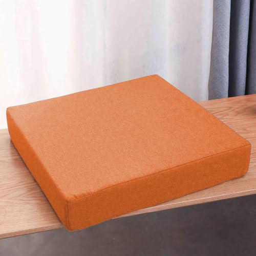 Rr tianshi Dickes Stuhl-Sitzkissen, komfortables, dickes Stuhlkissen, rutschfestes Stuhlkissen für drinnen und draußen, 40 x 40 x 3 cm, Orange von Rr tianshi