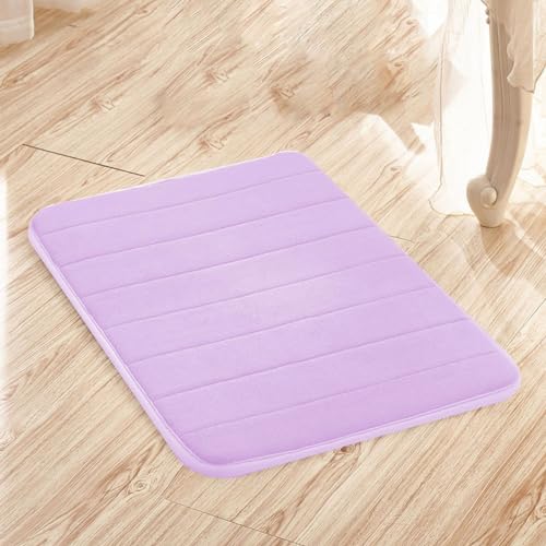 Rr tianshi Weiche Badematte, saugfähige Badezimmermatten, rutschfeste Badematte, Fußmatte, Bodenmatte, Fußmatte für Badezimmer/Dusche/Wohnzimmer/Schlafzimmer (50 x 80 cm, lila) von Rr tianshi