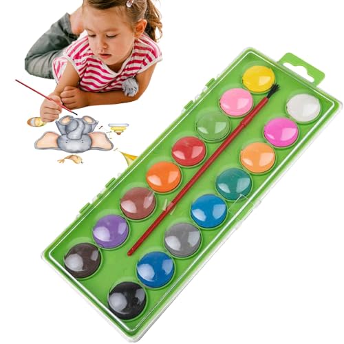Rrlihjgu Aquarell-Malset für Kinder, Aquarell-Set für Kinder, Vorschule, 16 Farben, Aquarell-Malset mit Pinsel, pädagogisches Zeichenset für von Rrlihjgu