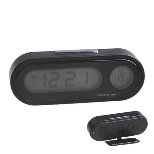 Rrlihjgu Armaturenbrettuhr für Autos, digitale Autotemperaturuhr, 2-in-1-Uhr, Leuchtanzeige, Zeitanzeige, LED-Display von Rrlihjgu