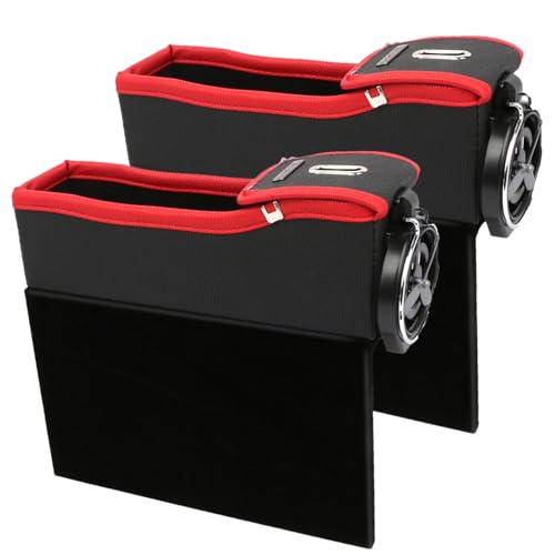 Rrlihjgu Auto Sitz Spalt Organizer Mit Aufbewahrungsfach - 2 Stück Seitenablage Für Mittelkonsole Mit Getränkehalter | Seitenfüller mit Getränkehalter & Aufbewahrung für Karten, Handys, Schlüssel von Rrlihjgu
