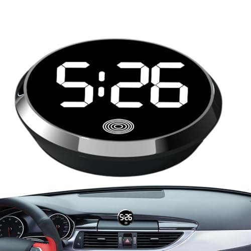 Rrlihjgu Autouhr | Kleine Digitaluhr mit Touch-Bedienung | LED Anzeige Tragbare Zeitanzeige Mit Licht Für Wohnmobil Haushalt Kühlschrank Fahrzeug Armaturenbrett von Rrlihjgu