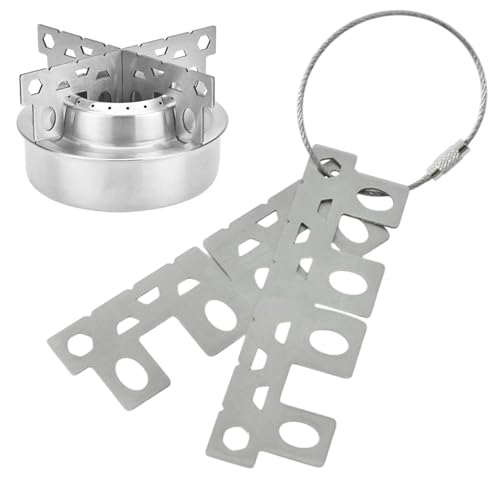 Rrlihjgu Campingkocherständer, Camping-Kochfeldständer, tragbarer Alkoholkocher aus Edelstahl, Küchengerät mit Halterung für Brenner Rrlihjgu Campingkocherständer, Camping-Kochfeldständer, tragbarer Alkoholkocher aus Edelstahl, Küchengerät mit Halterung für Brenner von Rrlihjgu