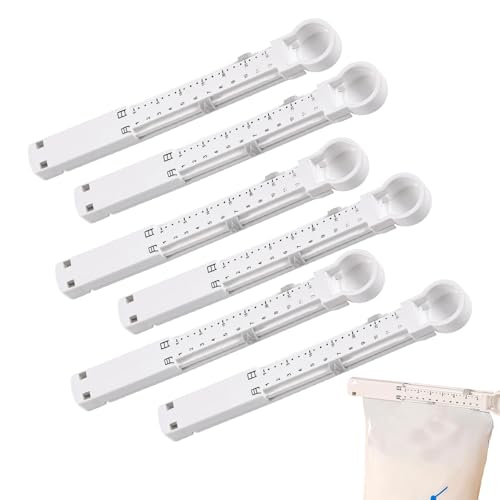 Rrlihjgu Clips für Versiegelungsbeutel, Clips für Lebensmittelbeutel, Clips für Lebensmittelverpackungen, 6 x tragbare Haushaltsversiegelungsklemme mit Zeitskala für von Rrlihjgu