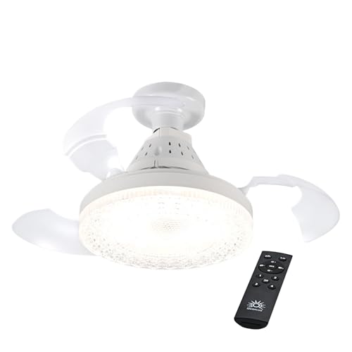 Rrlihjgu Deckenventilator Licht, Innenbereich Schlafzimmer Fernbedienung Deckenventilator, Multifunktionales Geräuschloses Belüftungs Beleuchtungsgerät für Wohnzimmer Wohnheim Wohnung Arbeitsplatz von Rrlihjgu