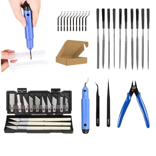 Rrlihjgu -Druck-Tool-Kit,-Druck-Kit | Model Tools -Druckzubehör-Set mit 38 Stück,Tragbares -Drucker-Werkzeug mit Pinzette, Entgratungswerkzeug und Zange zum Modellieren, Basteln, Schnitzen, von Rrlihjgu