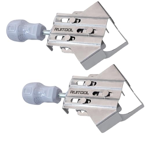 Rrlihjgu Eckschellen für die Herstellung von Schränken, Eckschellen aus Edelstahl, 90-Grad-Eckklemme, Schnellspanner für Bilderrahmen mit einem Griff von Rrlihjgu