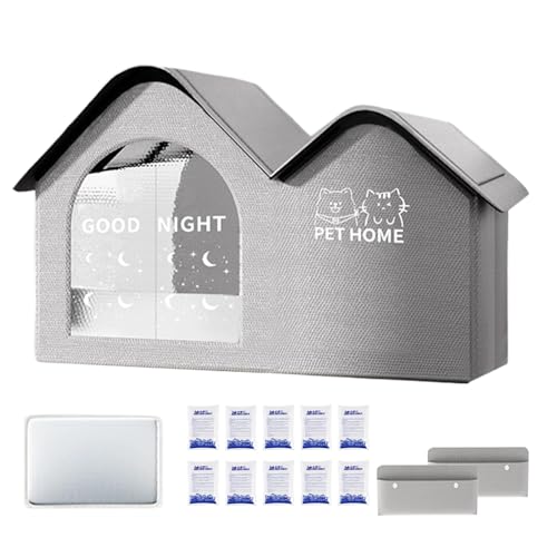 Rrlihjgu Erfrischender Unterschlupf für Katzen, isolierter Tierheim mit Eisbeutel, wasserdicht, mit Eisbeutel für Camping, Reisen, Terrasse, Balkon von Rrlihjgu