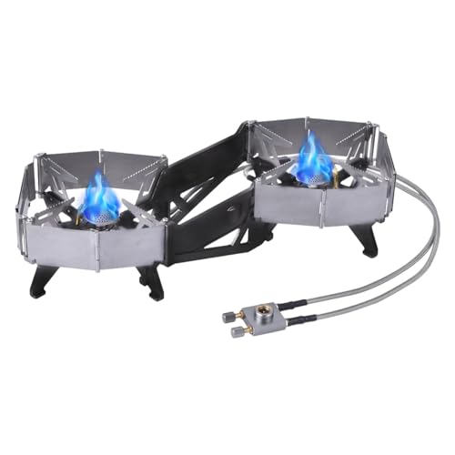 Rrlihjgu Faltbarer Doppelbrenner, Campingkocher mit 2 Brennern, tragbares Kochgeschirr mit 2 Brennern für Picknicks, zusammenklappbarer Windschutzscheibenheizer, Camping Rrlihjgu Faltbarer Doppelbrenner, Campingkocher mit 2 Brennern, tragbares Kochgeschirr mit 2 Brennern für Picknicks, zusammenklappbarer Windschutzscheibenheizer, Camping von Rrlihjgu