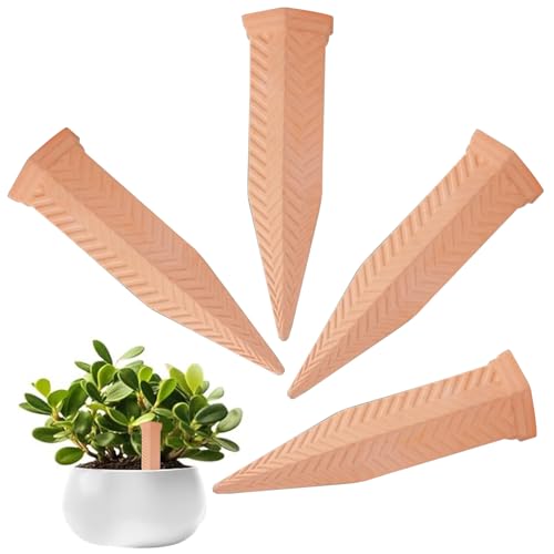 Rrlihjgu Feuchtigkeitsspendende Geräte für Pflanzen, Bewässerungsgeräte für Zimmerpflanzen, 4 Stück, Terrakotta, langsame Freisetzung für Gartenarbeit, Rasen, Vögel, Blumen Rrlihjgu Feuchtigkeitsspendende Geräte für Pflanzen, Bewässerungsgeräte für Zimmerpflanzen, 4 Stück, Terrakotta, langsame Freisetzung für Gartenarbeit, Rasen, Vögel, Blumen von Rrlihjgu