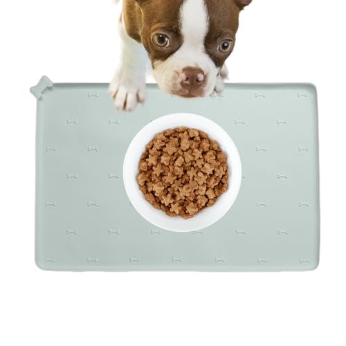 Rrlihjgu Futtermatte für Haustiere, Katzenfuttermatte, rutschfest, faltbar, schnell trocknend, auslaufsicher, 60 x 40 cm, für Futternäpfe für Hunde und Katzen von Rrlihjgu