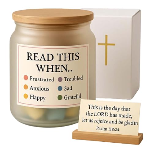 Rrlihjgu Glas mit Bibelversen, Behälter für biblischen Segen | Inspirierende Gebete für Morgen Mann Nachttisch Geburtstag Christian Ostern Arbeit Zuhause Taufe Patrone Schäferhund Rrlihjgu Glas mit Bibelversen, Behälter für biblischen Segen | Inspirierende Gebete für Morgen Mann Nachttisch Geburtstag Christian Ostern Arbeit Zuhause Taufe Patrone Schäferhund von Rrlihjgu