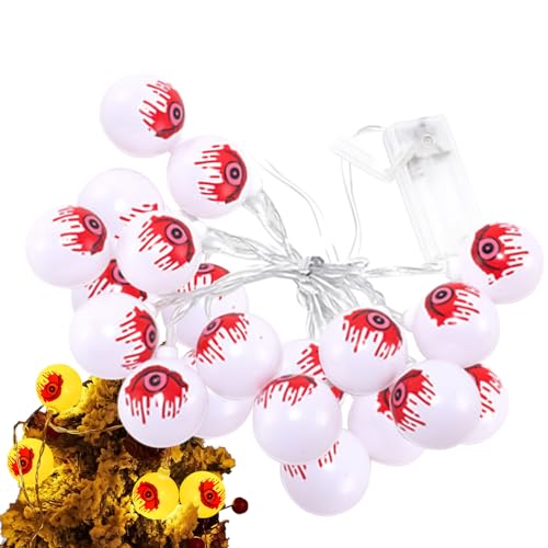Rrlihjgu Halloween-Augen- 20 LED Batteriebetriebene Augen,Batteriebetrieben Deko Für Terrasse Fenster Garten Wand Innenbereich Baum von Rrlihjgu