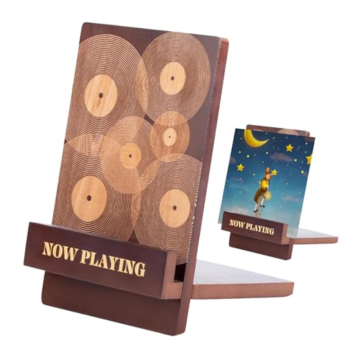 Rrlihjgu Jetzt reproduziert der Rekordhalter, Wood Registor Hitter, Classic Wood Record Supar - Graviertes Design, Aufbewahrung von Zeitungsdateien mit erweiterter Basis, elegante Dekoration von Rrlihjgu