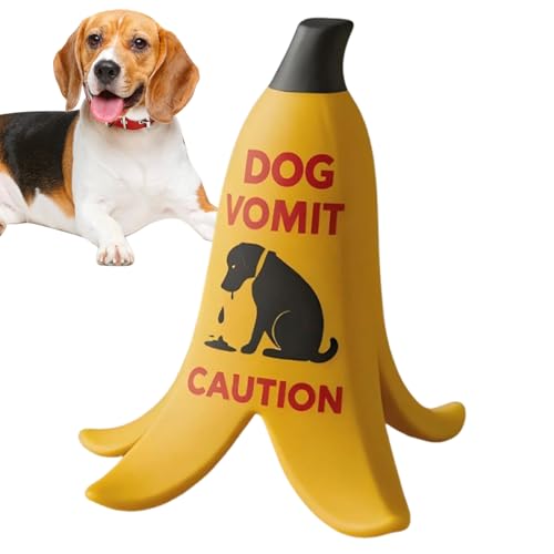 Rrlihjgu Katzenkotze Warnschild | Schreibtisch Warnhinweis Schild - Kleines Bananenschalenförmiges Haustier Erbrochenes Warnung Deko für Wohnzimmer Schlafzimmer Beistelltisch Nachttisch Bücherregal von Rrlihjgu