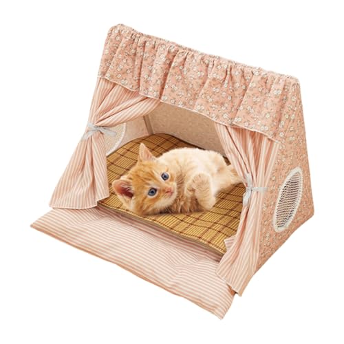 Rrlihjgu Katzenzelt für den Innenbereich, Katzenhöhle – komfortables Haus mit herausnehmbarer Kühlmatte für Kaninchen zu Hause oder in der Wohnung Rrlihjgu Katzenzelt für den Innenbereich, Katzenhöhle – komfortables Haus mit herausnehmbarer Kühlmatte für Kaninchen zu Hause oder in der Wohnung von Rrlihjgu