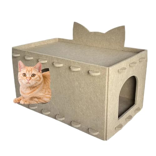 Rrlihjgu Kratzhaus für Katzen, Katzenbett aus Filz, doppellagig, mit Puzzle-Montage, für Camping, Haus und Wohnung Rrlihjgu Kratzhaus für Katzen, Katzenbett aus Filz, doppellagig, mit Puzzle-Montage, für Camping, Haus und Wohnung von Rrlihjgu