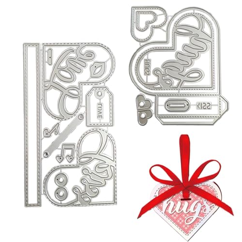 Rrlihjgu Love Heart Metal Cutting Dies, Love Scrapbooking Die Cuts - Metal Love Cut Die zum 3D-Schneiden - Valentinsherz Bilderrahmen, Dekoration für Fotoalbum von Rrlihjgu