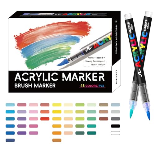 Rrlihjgu Marker für Stoff, Acrylfarben, Mehrzweck-Kunstwerkstoff-Set für Projekte auf Glas, Keramik, Holz, Stein, Stoff und Leinwand von Rrlihjgu