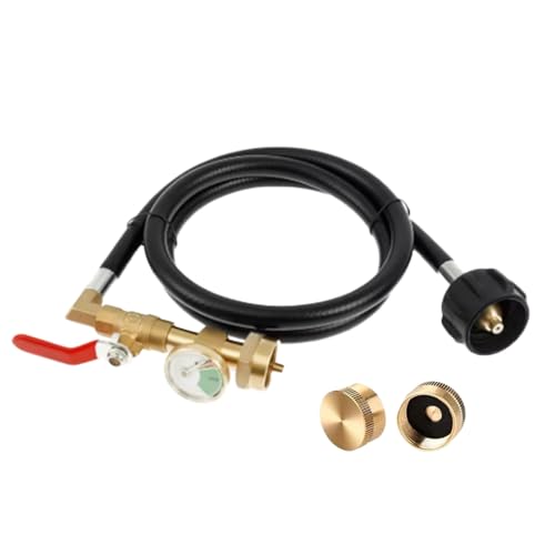 Rrlihjgu Nachfülladapter für Propanflasche - Anschluss für Propanflaschen mit Leuchtanzeige, Messinganschluss mit Schlauch für Camping-Grilltanks, Grill und Rrlihjgu Nachfülladapter für Propanflasche - Anschluss für Propanflaschen mit Leuchtanzeige, Messinganschluss mit Schlauch für Camping-Grilltanks, Grill und von Rrlihjgu