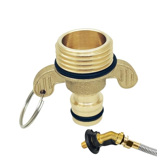 Rrlihjgu RV-Wasseranschluss Zubehör, RV-Wasserschlauchanschluss - Schlauchzubehör Doppelohr-Kupplungsadapter aus Kupfer - Rohrverschraubungsadapter von Rrlihjgu