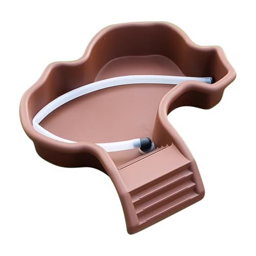 Rrlihjgu Schildkrötenbadewanne – Badewanne mit Rampe für Reptilien | Aquarium Ornament für Tiere mit Drainage für Leopard-Gecko, Bartdrachen, Wasserkrebse und von Rrlihjgu