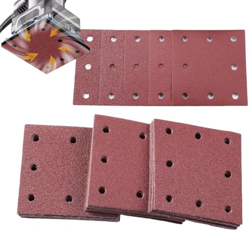 Rrlihjgu Schleifpapier | 120 Stück Schleifpapier Für Bastelarbeiten | 10,9x11,4 cm Schleifblätter Für Möbel Betonboden Oberflächenbearbeitung von Rrlihjgu